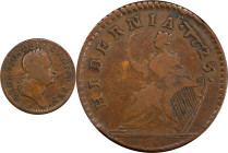 1723 Wood's Hibernia Farthing. Martin 3.4-Bb.2, W-12290. Rarity-4. DEI. GRATIA. REX. VF-20 (PCGS).
58.6 grains.
PCGS# 921472. NGC ID: F7HN.
From th...