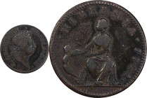 1722 Wood's Hibernia Halfpenny. Martin 4.4-Be.1, W-12790. Rarity-5. First Type, Harp at Left. VF Details--Environmental Damage (PCGS).
101.3 grains....