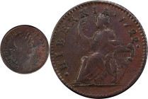 1722 Wood's Hibernia Halfpenny. Martin 4.8-C.4, W-12810. Rarity-5. Second Type, Harp at Right. VF Details--Environmental Damage (PCGS).
118.1 grains....