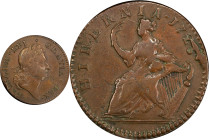 1723 Wood's Hibernia Halfpenny. Martin 4.19-Gc.19, W-13120. Rarity-5. VF Details--Cleaned (PCGS).
115.0 grains.
PCGS# 921608. NGC ID: F7J4.
From th...