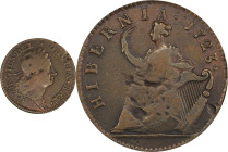 1723 Wood's Hibernia Halfpenny. Martin 4.26-Gd.2, W-13570. Rarity-3. VF Details--Damage (PCGS).
87.1 grains.
PCGS# 920836. NGC ID: F7J4.
From the S...