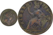 1723 Wood's Hibernia Halfpenny. Martin 4.27-Gc.6, W-13120. Rarity-2. EF Details--Environmental Damage (PCGS).
107.5 grains.
PCGS# 921495. NGC ID: F7...