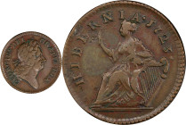 1723 Wood's Hibernia Halfpenny. Martin 4.33-Gb.2, W-13120. Rarity-3. EF-40 (PCGS).
109.8 grains.
PCGS# 921504. NGC ID: F7J4.
From the Sydney F. Mar...