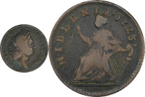 1723 Wood's Hibernia Halfpenny. Martin 4.33-Gb.2, W-13120. Rarity-3. VF Details--Scratch (PCGS).
119.2 grains.
PCGS# 921504. NGC ID: F7J4.
From the...