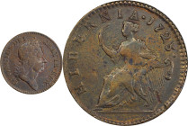 1723 Wood's Hibernia Halfpenny. Martin 4.34-Gb.3, W-13120. Rarity-2. VF Details--Environmental Damage (PCGS).
113.3 grains.
PCGS# 921506. NGC ID: F7...