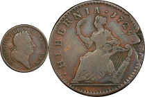 1723 Wood's Hibernia Halfpenny. Martin 4.44-Fa.5, W-13470. Rarity-4. VG Details--Cleaned (PCGS).
94.8 grains.
PCGS# 920942. NGC ID: F7J4.
From the ...