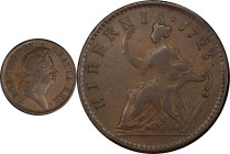 1723 Wood's Hibernia Halfpenny. Martin 4.46-Gd.3, W-13570. Rarity-3. VF-25 (PCGS).
106.1 grains.
PCGS# 920950. NGC ID: F7J4.
From the Sydney F. Mar...