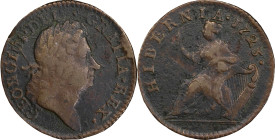 1723 Wood's Hibernia Halfpenny. Martin 4.47-Gb.7, W-13120. Rarity-4. VF Details--Environmental Damage (PCGS).
106.8 grains.
PCGS# 920839. NGC ID: F7...