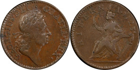 1723 Wood's Hibernia Halfpenny. Martin 4.52-Gb.8, W-13120. Rarity-4. VF Details--Altered Surfaces (PCGS).
112.6 grains.
PCGS# 920961. NGC ID: F7J4....
