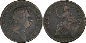 1723 Wood's Hibernia Halfpenny. Martin 4.57-Gc.13, W-13120. Rarity-3. VF Details--Environmental Damage (PCGS).
123.6 grains.
PCGS# 921255. NGC ID: F...