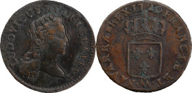 1720/19-AA Demi-Sol au buste enfantin. John Law Issue. Metz Mint. Gadoury-273, Hodder-2, Anton-Kesse pp. 46-50. VF Details--Environmental Damage (PCGS...