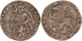 NETHERLANDS. Overijssel. 1676 Lion Daalder. Delmonte-856b, Davenport-4861B, KM-42.2. Knight with Plume on Helmet. VF-30 (PCGS).
From the Sydney F. Ma...