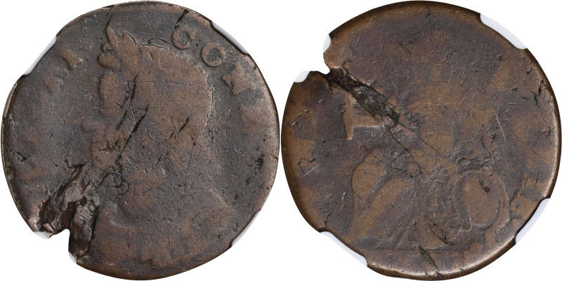 1786 Connecticut Copper. Miller 4.2-S, W-2535. Rarity-6+. Mailed Bust Left, Swor...