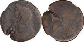 1786 Connecticut Copper. Miller 4.2-S, W-2535. Rarity-6+. Mailed Bust Left, Sword Hilt and Guard Reverse. Good-4 BN (NGC).
133.6 grains.
PCGS# 68683...