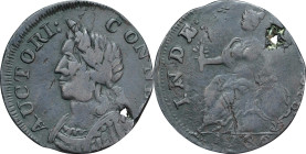 1786 Connecticut Copper. Miller 5.3-N, W-2575. Rarity-2. Mailed Bust Left, Hercules Head. Very Fine, Planchet Flaw, Granular.
128.55 grains.
PCGS# 6...