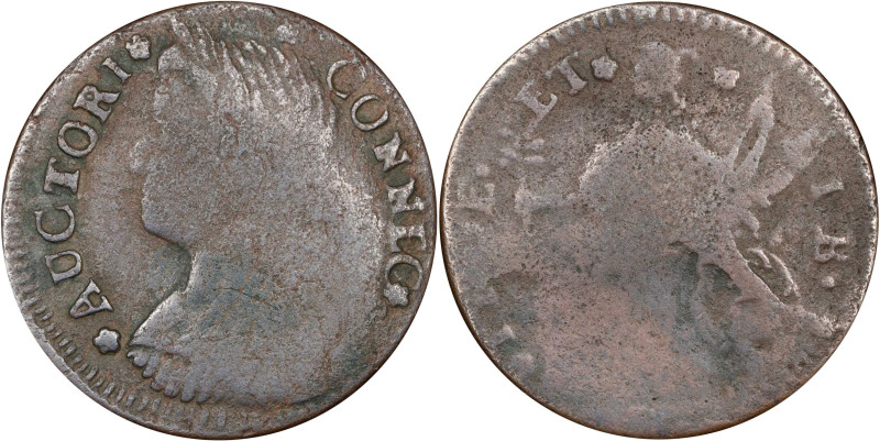 1788 Connecticut Copper. Miller 14.1-L.2, W-4570. Rarity-5+. Draped Bust Left. V...