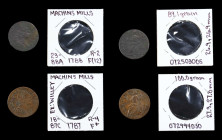 Lot of (2) Machin's Mills Halfpennies. GEORGIVS III, Group III. Very Fine.
Included are: 1787 Vlack 18-87C, pitted; and 1788 Vlack 23-88A, corrosion....