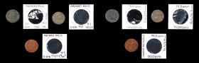 Lot of (3) Machin's Mills Halfpennies. Fine.
Included are: (2) 1787; and 1788. All examples are impaired due to planchet flaws or environmental damag...