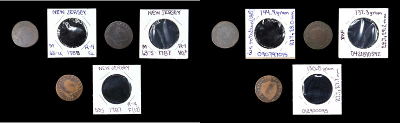 Lot of (3) New Jersey Coppers.
Included are: (2) 1787; and 1788. Grades are Goo...