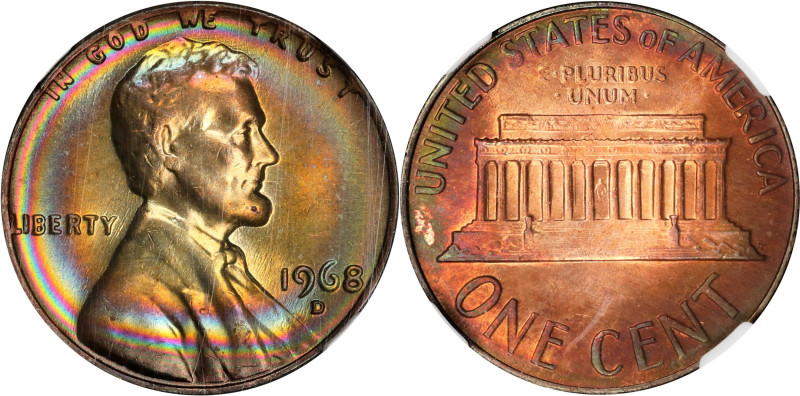 1968-D Lincoln Cent. MS-65 RB (NGC).

PCGS# 2907. NGC ID: 22GD.