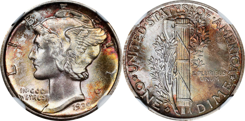 1938-D Mercury Dime. MS-67 FB (NGC).

PCGS# 5013. NGC ID: 23JN.