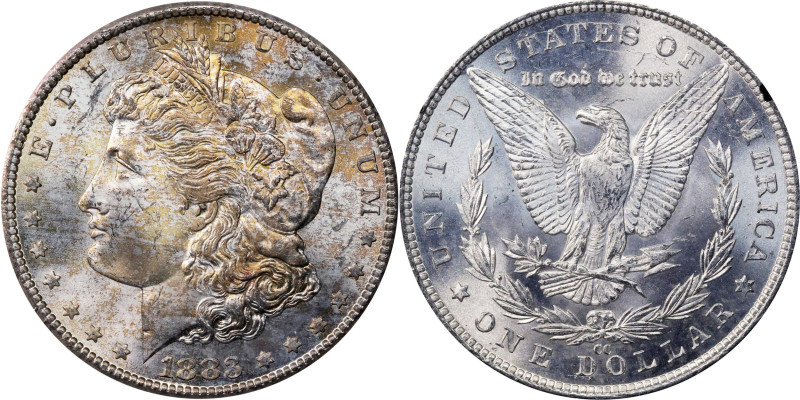 1883-CC GSA Morgan Silver Dollar. MS-64 (NGC).
The original box and card are no...