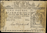 NY-164. New York. February 16, 1771. 2 Pounds. Fine.
No. 2715. A solid note even in the face of stains. Low denominations from New York's Colonial-er...