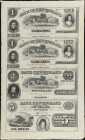 Uncut Sheet of (4). East Haddam, Connecticut. The Bank of New England at Goodspeed's Landing. 1859 $1-$1-$2-$5. Choice Uncirculated.
An attractive sh...