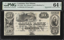 Lot of (2) New Orleans, Louisiana. New Orleans Canal & Banking Company. 18xx $10 & $20. PMG About Uncirculated 53 to Choice Uncirculated 64 EPQ. Remai...