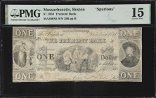 Lot of (2) Boston & Pittsfield, Massachusetts. Pittsfield Bank & Tremont Bank. 1850-54 $1 & $5. PMG Choice Fine 15 to Choice Very Fine 35.
A fact of ...
