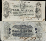 Lot of (2). Jordan's Saline, Texas. R.W. Rogers. 1862 $2 & $3. Very Fine.
A pair of notes from a town that no longer exists. The town of Jordan's Sal...