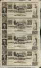 Uncut Sheet of (4). Richmond, Virginia. The James River & Kanawha Company. 18xx $5. Choice Uncirculated.
An unusual arrangement for a time when multi...