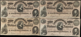 Lot of (4). T-65. Confederate Currency. 1864 $100. About Uncirculated. Consecutive Serial Numbers.
A lot of approximately (4) consecutive T-65 $100 C...