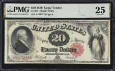 Fr. 147. 1880 $20 Legal Tender Note. PMG Very Fine 25.
An evenly circulated example of this long-lived series that was printed long after the series ...