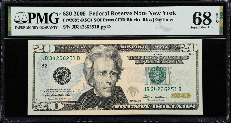 Lot of (4) Fr. 2095-BSOI. 2009 $20 Federal Reserve Note. New York. PMG Superb Ge...