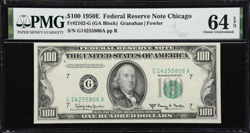 Fr. 2162-G. 1950E $100 Federal Reserve Note. Chicago. PMG Choice Uncirculated 64...