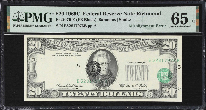 Fr. 2070-E. 1969C $20 Federal Reserve Note. Richmond. PMG Gem Uncirculated 65 EP...