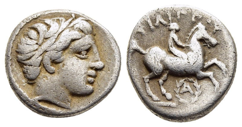 KINGS of MACEDON. Philip II (359-336 BC). 1/5 Tetradrachm. Amphipolis.

Obv: Hea...