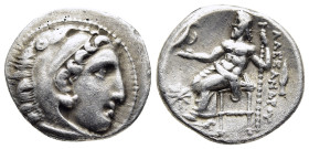KINGS of MACEDON. Philip III Arrhidaios (323-317 BC). Drachm, struck in the name and types of Alexander III 'the Great'. Kolophon.

Obv: Head of Alexa...