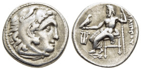 KINGS of MACEDON. Philip III Arrhidaios (323-317 BC). Drachm. Kolophon.

Obv: Head of Herakles to right, wearing lion skin headdress. 
Rev: ΦΙΛΙΠΠOY 
...