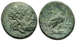 KINGS of MACEDON. Ptolemy Keraunos (281-279 BC). Ae. Uncertain mint in Macedon.

Obv: Laureate head of Zeus right.
Rev: Eagle standing right on thunde...