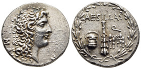 MACEDON as ROMAN PROVINCE. Aesillas (Quaestor, circa 93-87 BC). Tetradrachm. Thessalonika.

Obv: MAKEΔONΩN
Head of the deified Alexander the Great rig...