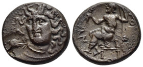 THESSALY. Gomphoi-Philippolis. Ae (circa 306-283 BC). 

Obv: Head of the nymph Larissa facing slightly left; c/m: eagle with enclosed wings standing r...