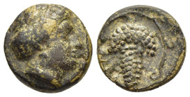 THESSALY. Meliboeia. Ae (circa 367 BC). 

Obv: Laureate head of the nymph Meliboeia right.
Rev: Grape bunch on vine. 

BCD Thessaly -; CNG E-Auction 2...