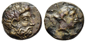 THESSALY. Phalanna. Ae (mid-late 4th century BC). 

Obv: Head of Zeus Peloris right.
Rev: Head of nymph right. 

BCD Thessaly II 573ff.; HGC 4, 189.

...