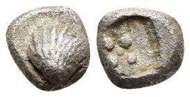 ISLANDS off EPEIROS. Korkyra. Obol (circa 525-490 BC).

Obv: Scallop shell.
Rev: Four pellets around central pellet, all within incuse square.

SNG Co...