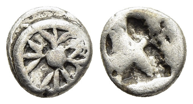 ATTICA. Athens. Obol (circa 515-510 BC). "Wappenmünzen" type. 

Obv: Wheel with ...