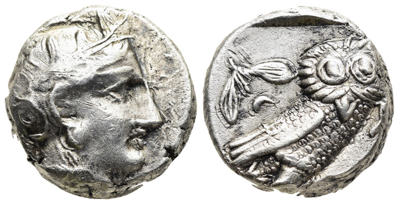 ATTICA. Athens. Tetradrachm (circa 286-267 BC).

Obv: Helmeted head of Athena ri...