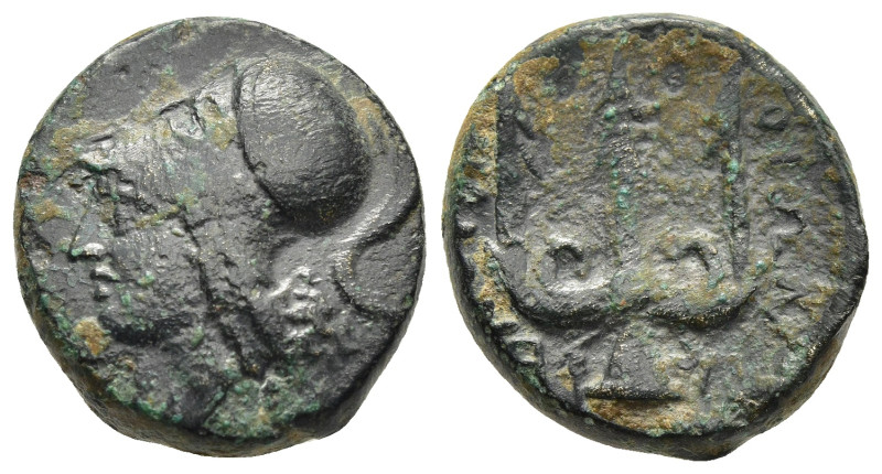 CORINTHIA. Corinth. Ae (circa 375-368 BC). 

Obv: Helmeted head of Athena left. ...