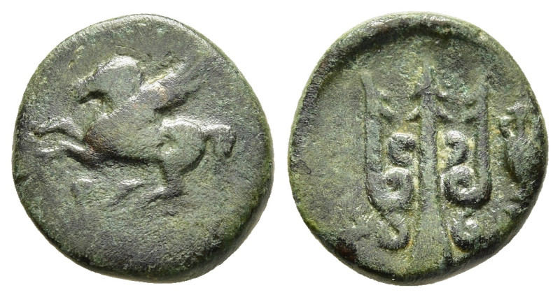 CORINTHIA. Corinth. Ae (Circa 303-287 BC).

Obv: Pegasos flying left; Ϙ below.
R...